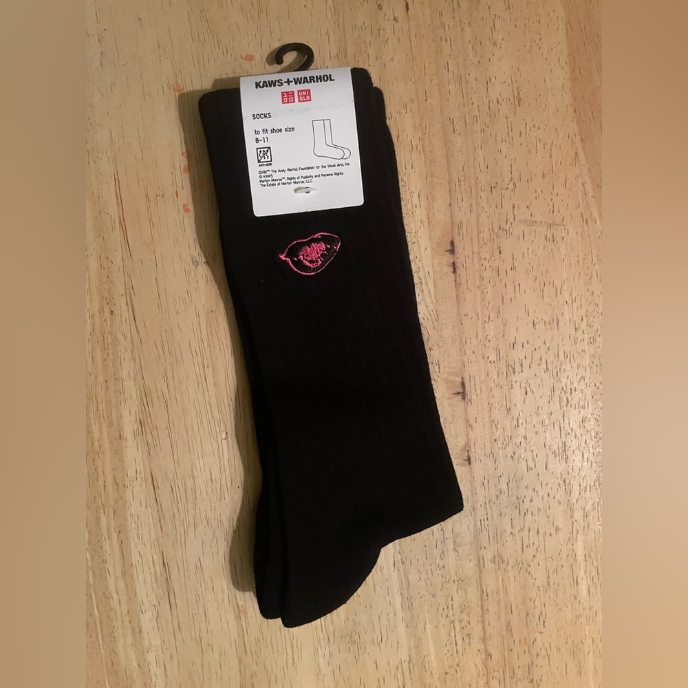 Kaws x Warhol black socks